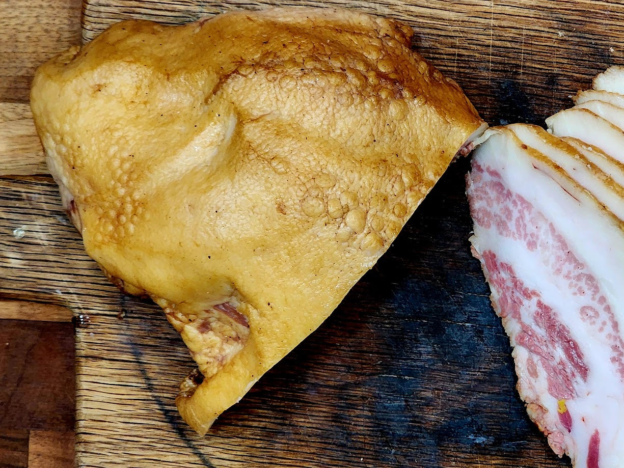 Natural smoked pork jowl bacon