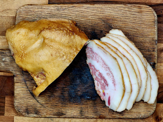 Natural smoked pork jowl bacon