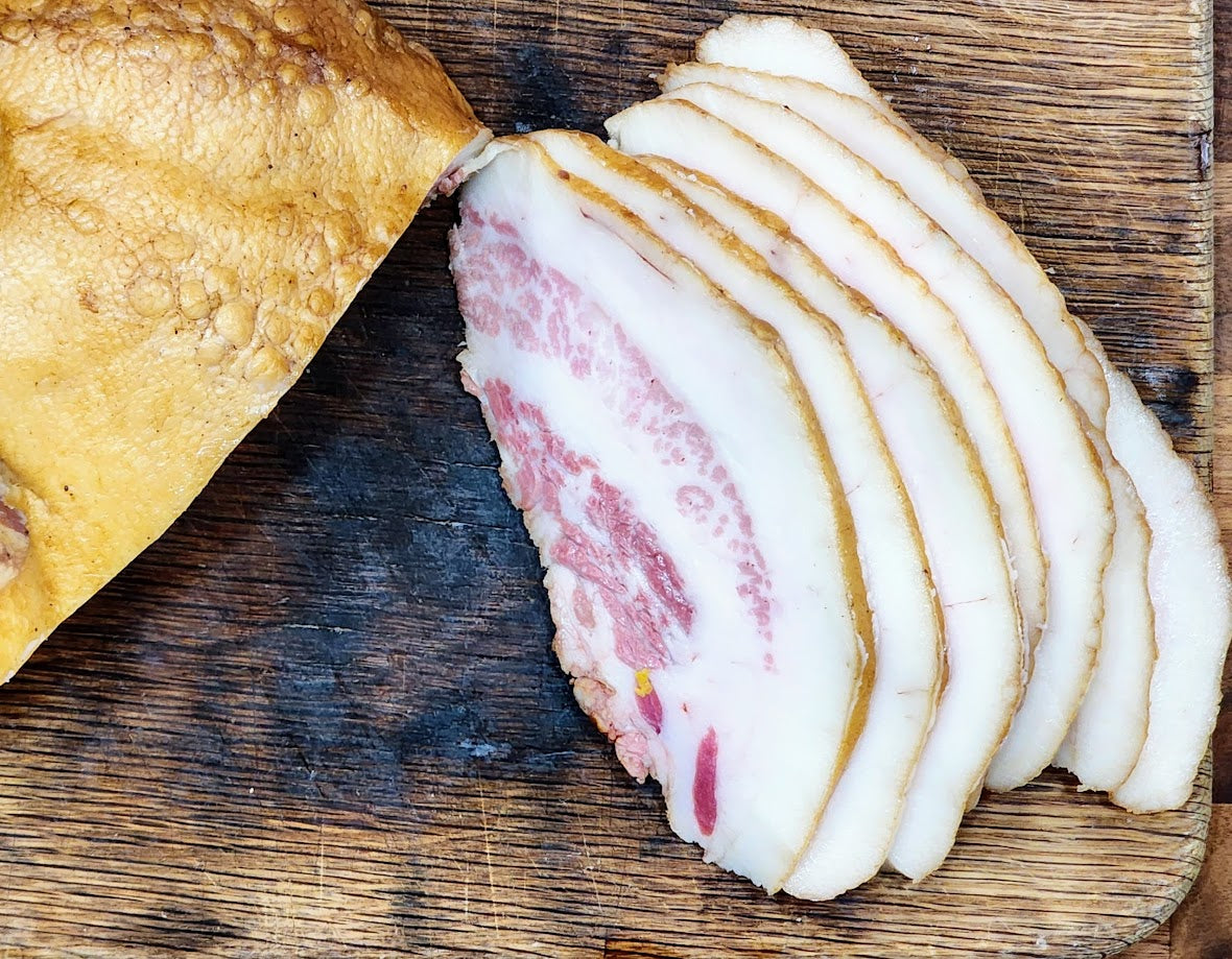 Natural smoked pork jowl bacon